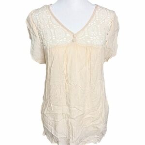 SALONI Cream Lace Detail Blouse